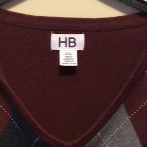 Harbor Bay V neck sweater Long sleeve Size 4XL burgundy